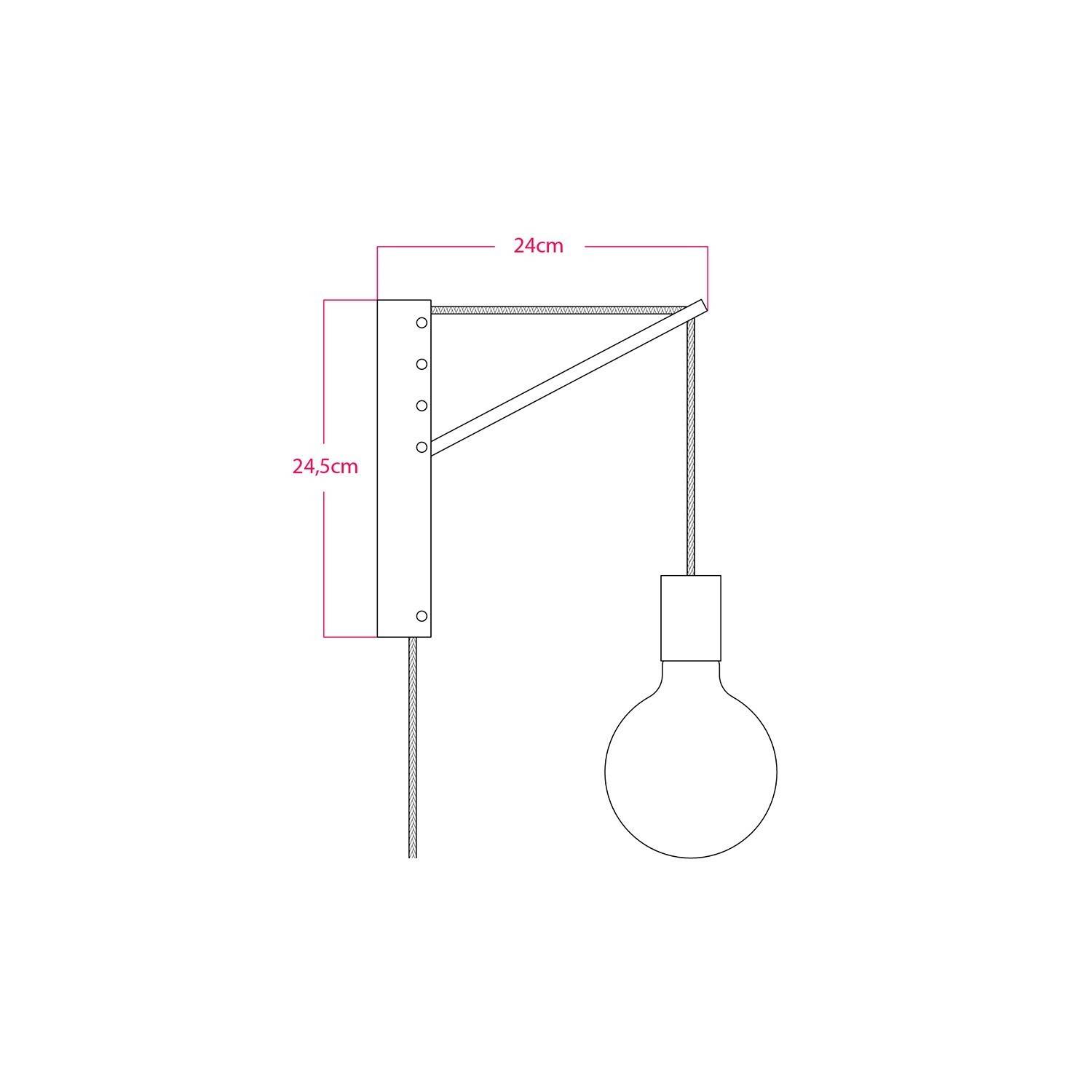 Aplique de pared de madera con enchufe