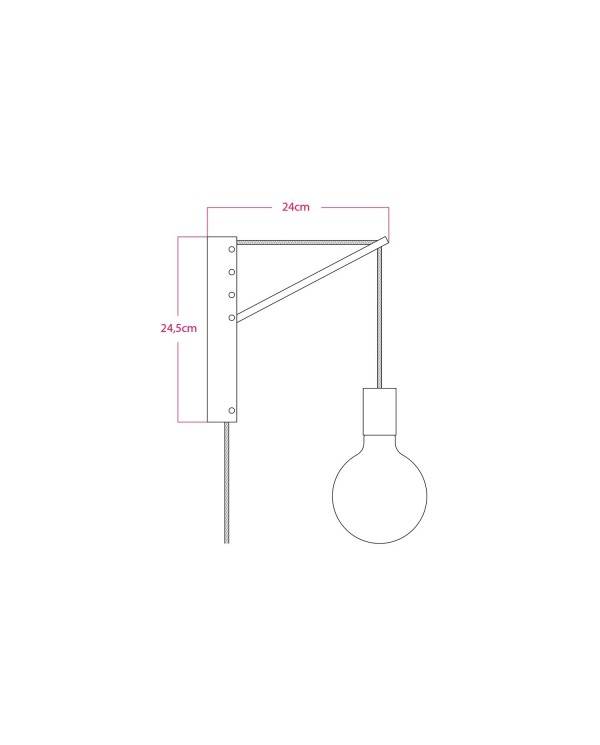 Aplique de pared de madera con enchufe