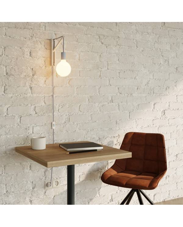 Metal wall lamp with plug