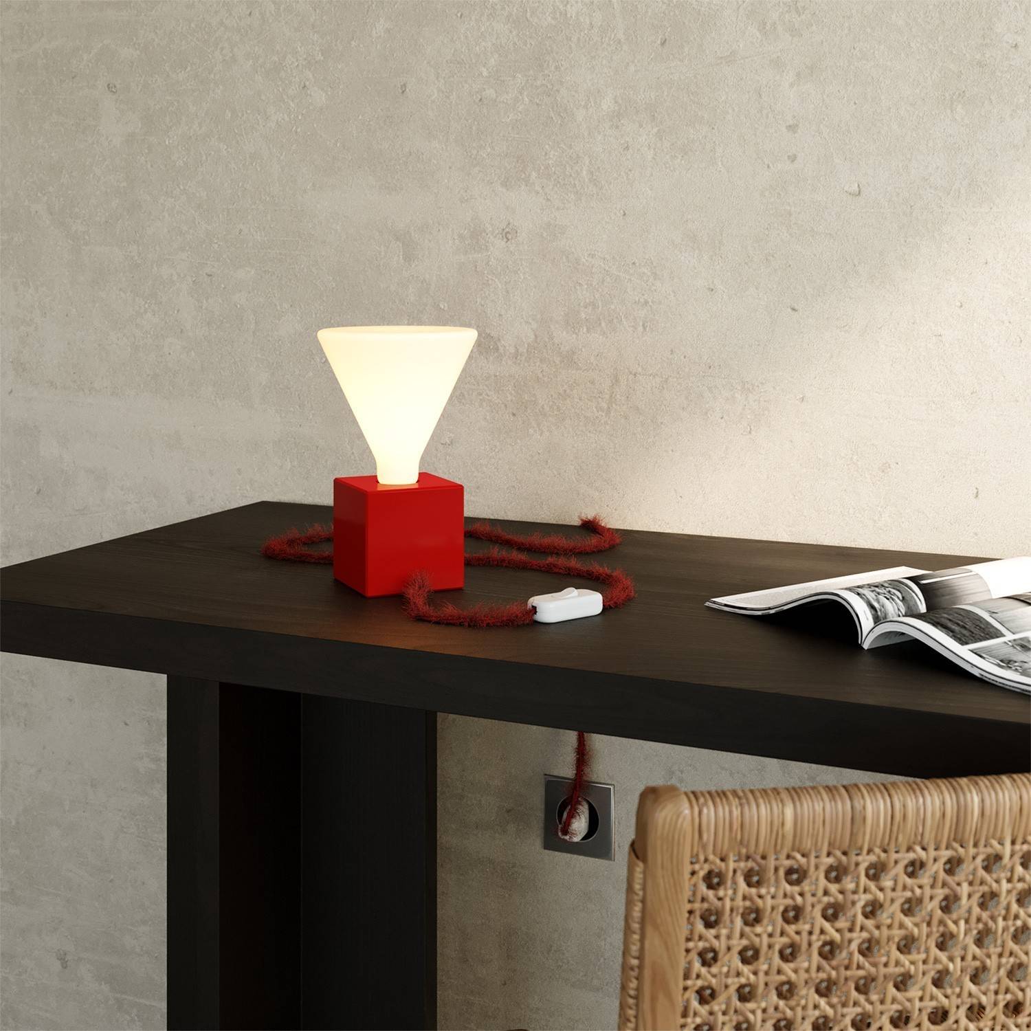 Red table lamp - Cubetto