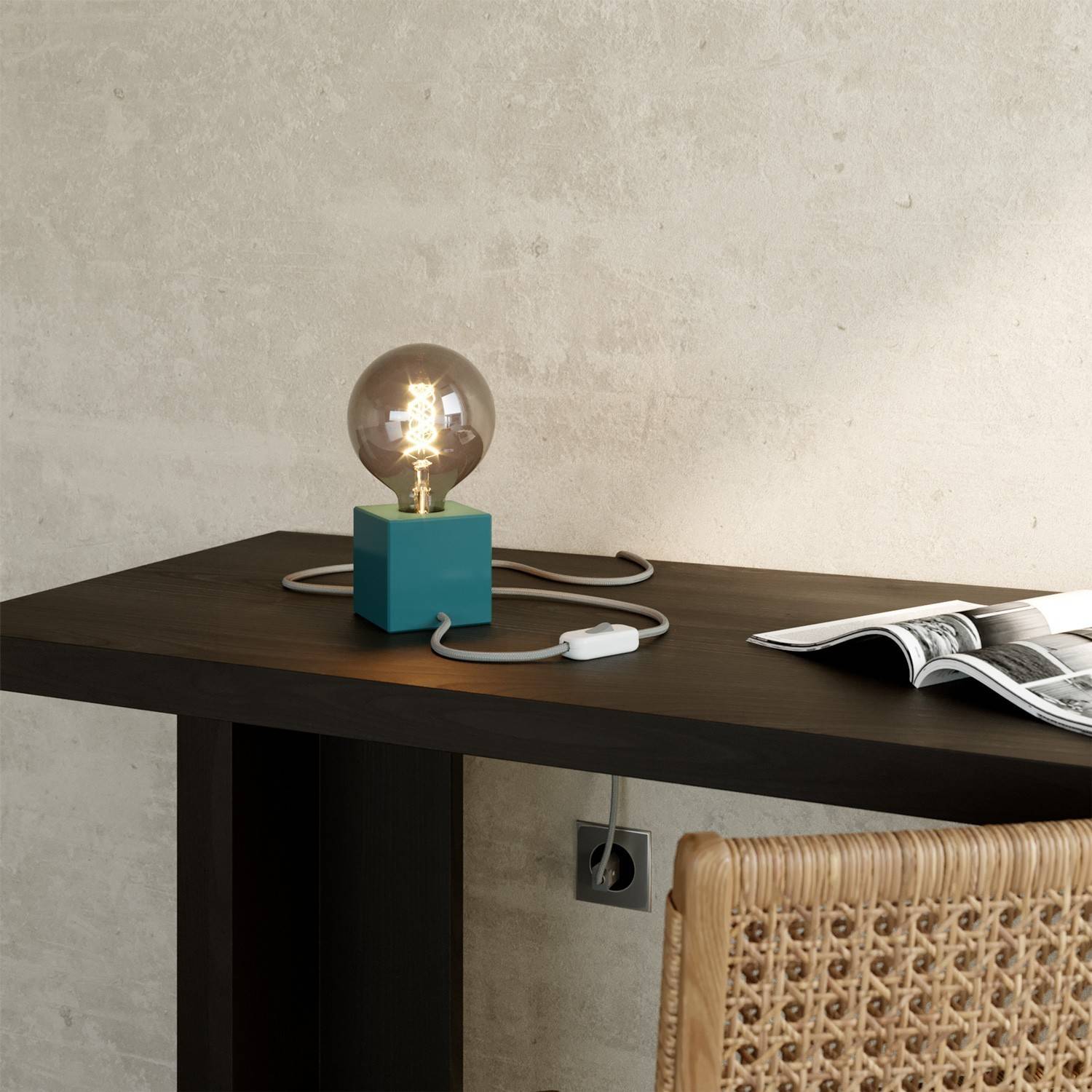 Blue table lamp - Cubetto