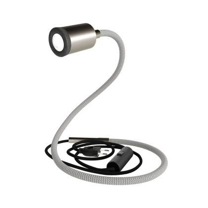 GU1d-one lampe de table articulée sans base avec mini spot LED et prise bipolaire