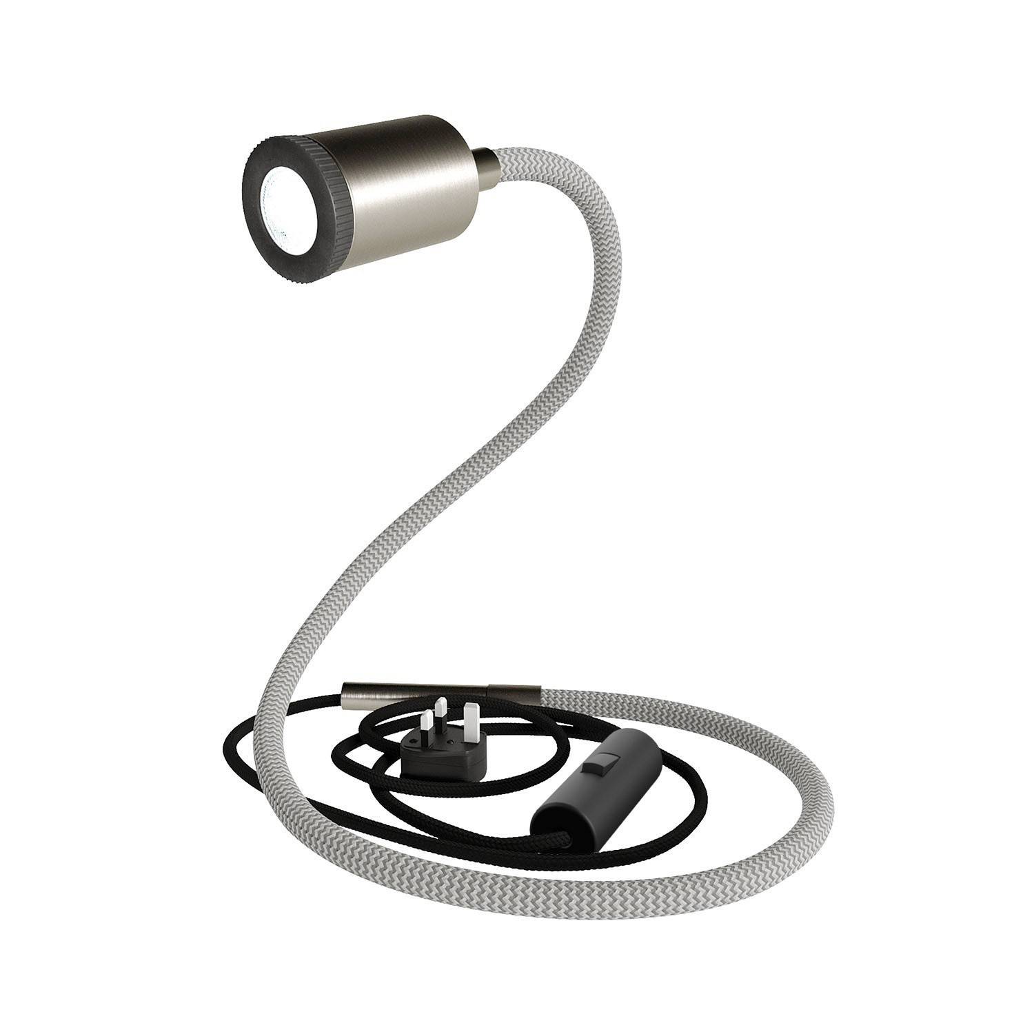 GU1d-jedna elastyczna lampa bez podstawy z małym reflektorem LED i wtyczką UK
