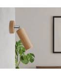 Fermaluce Wood with adjustable spotlight in wood and Tub-E14 lampshade