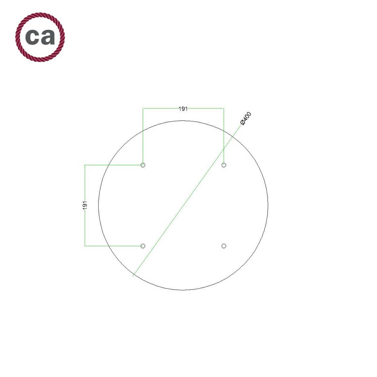 Bodové svítidlo kruhové, 4 zdroje se stínidly Tub-E14, baldachýn kruh Rose-One XXL