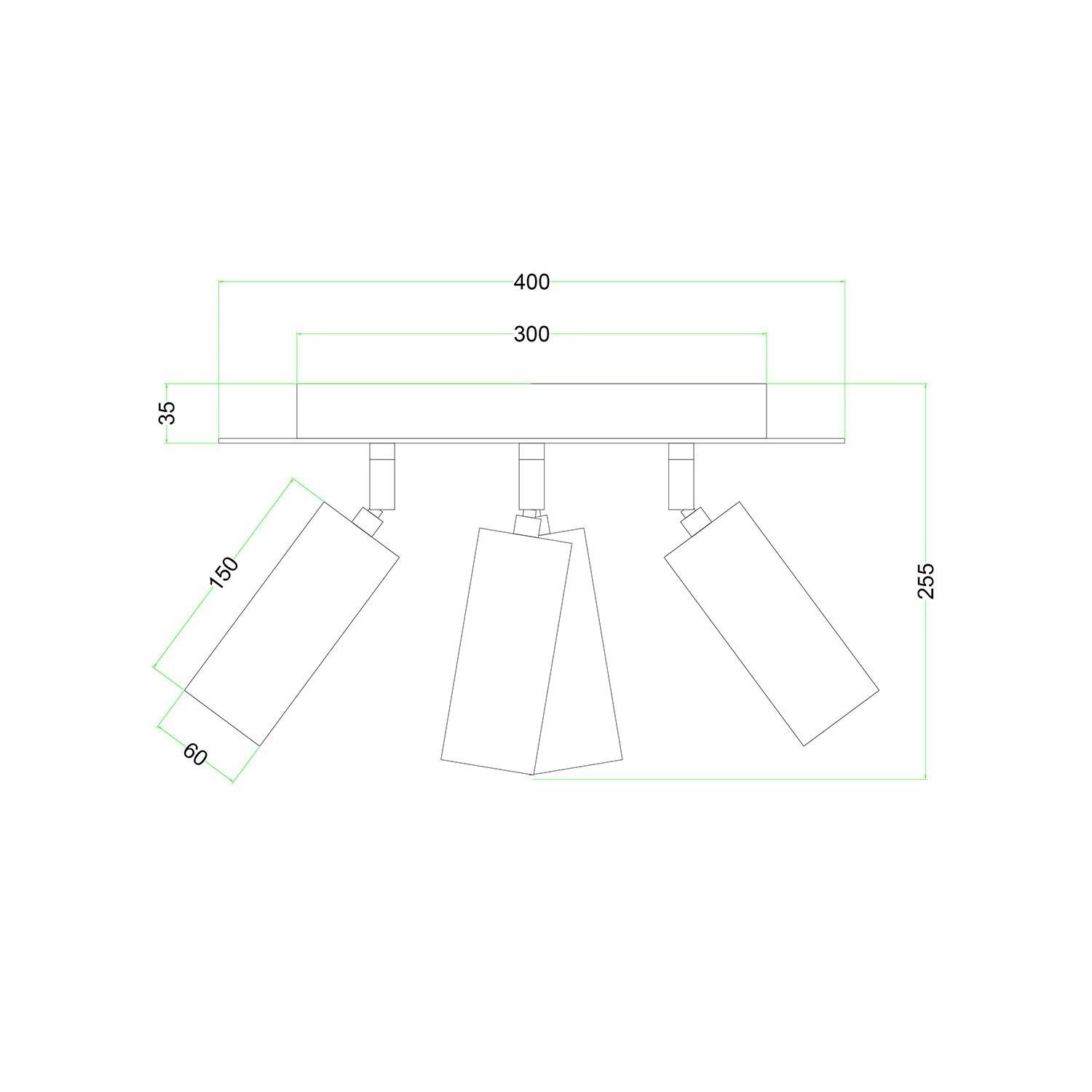 Candeeiro com 4 focos com abajur Tub-E14 e Rose-One XXL redonda