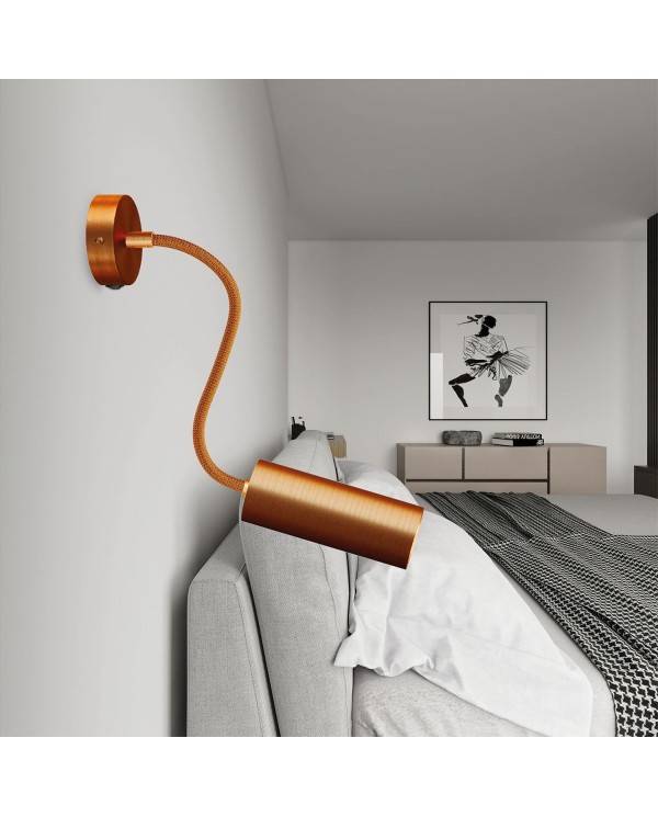 Fermaluce Flex 30 lampa med mini takkopp med strömbrytare samt spotlight med Tub-E14 lampskärm