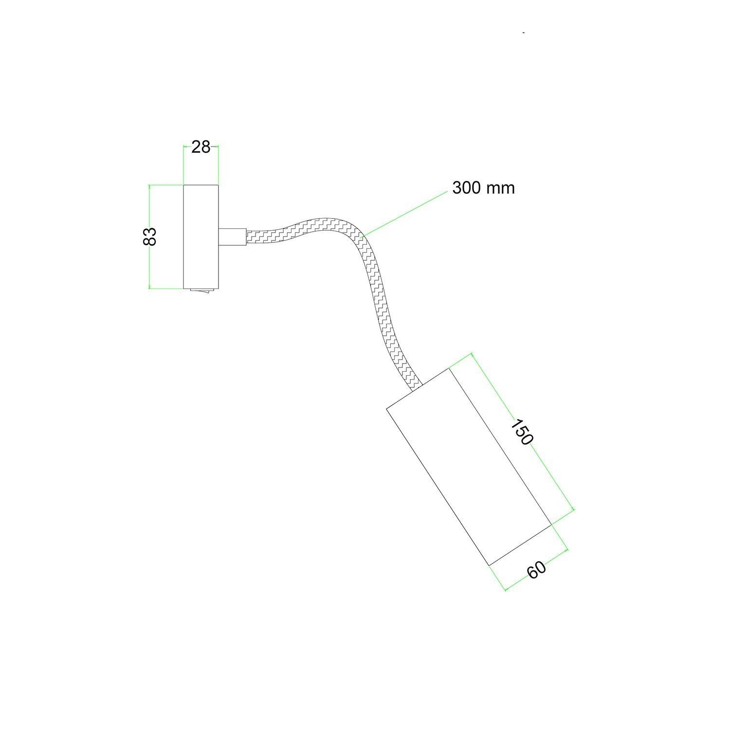 Fermaluce Flex 30 lampa med mini takkopp med strömbrytare samt spotlight med Tub-E14 lampskärm