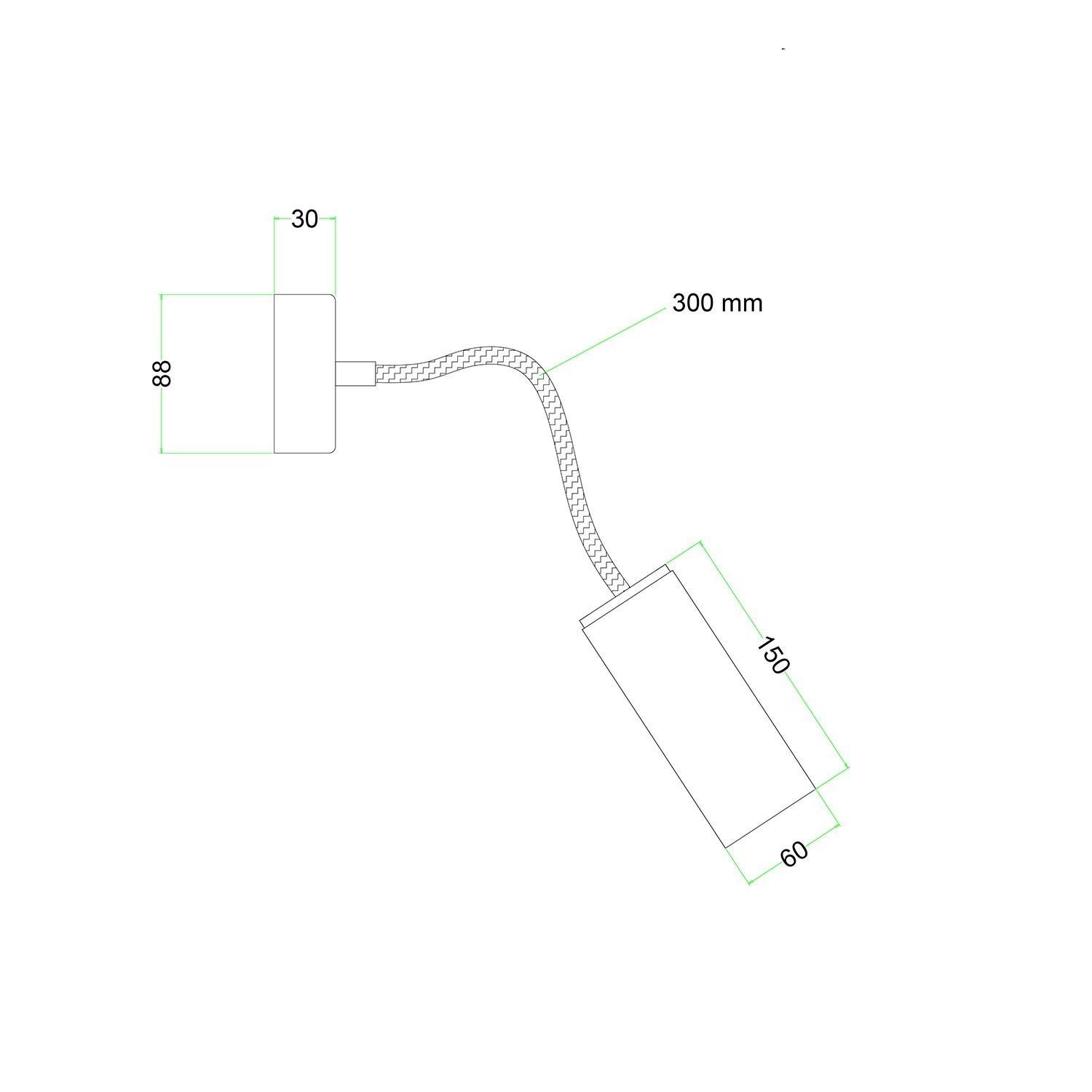 Lampa Fermaluce Flex 30 cu mini trandafir din lemn și proiector cu abajur Tub-E14