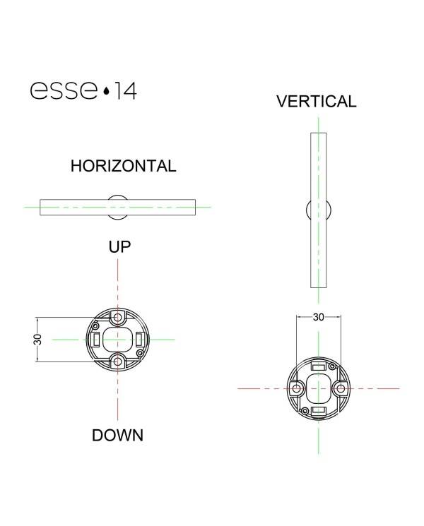 Esse14 fali vagy mennyezeti lámpa LED S14d izzóhoz- vízállóság IP44