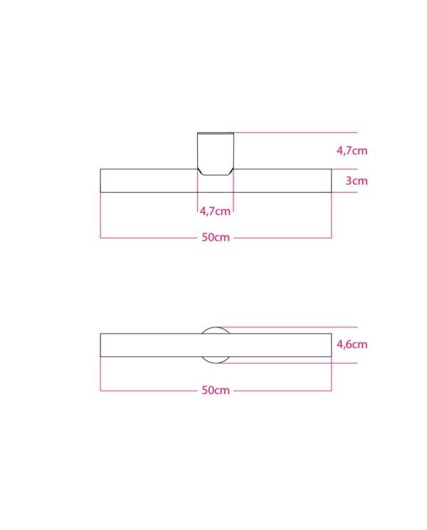 Lampă de perete sau tavan Esse14 pentru becul liniar LED S14d - rezistent la apă IP44