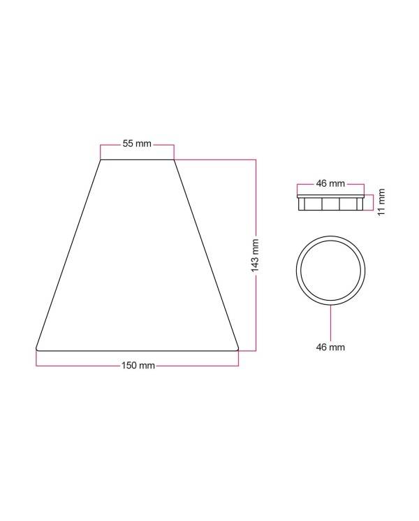 Pantalla de madera en forma de cono