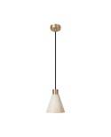 Pendant lamp with wooden conical lampshade