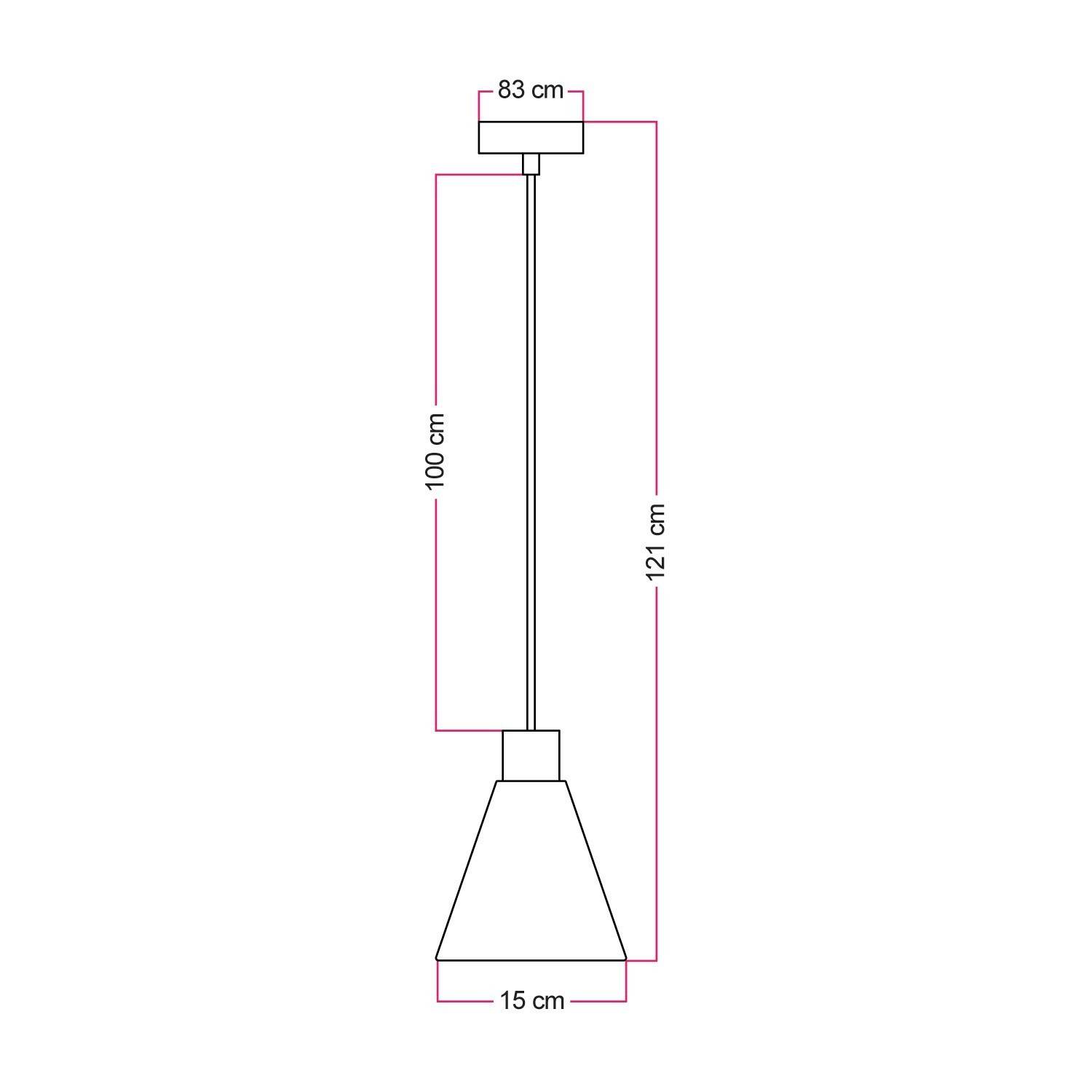 Hanglamp met kegelvormige houten lampenkap