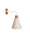 Fermaluce lamp with wooden conical lampshade and curved extension