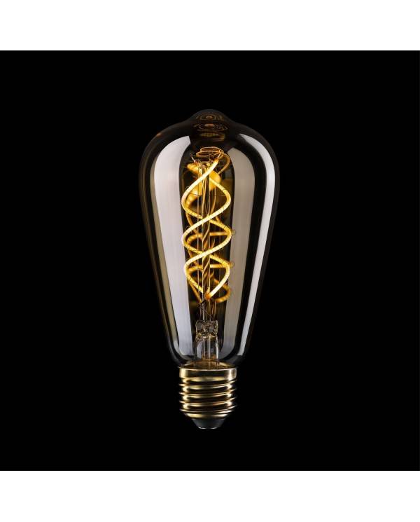 Goldfarbene LED-Glühbirne B01 Linie 5V Spiralfilament Edison ST64 1,3W 80Lm E27 2500K Dimmbar
