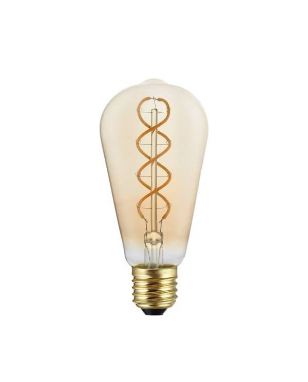 Lâmpada LED dourada B01 Coleção 5V Filamento Espiral Edison ST64 1,3W E27 Regulável 2500K