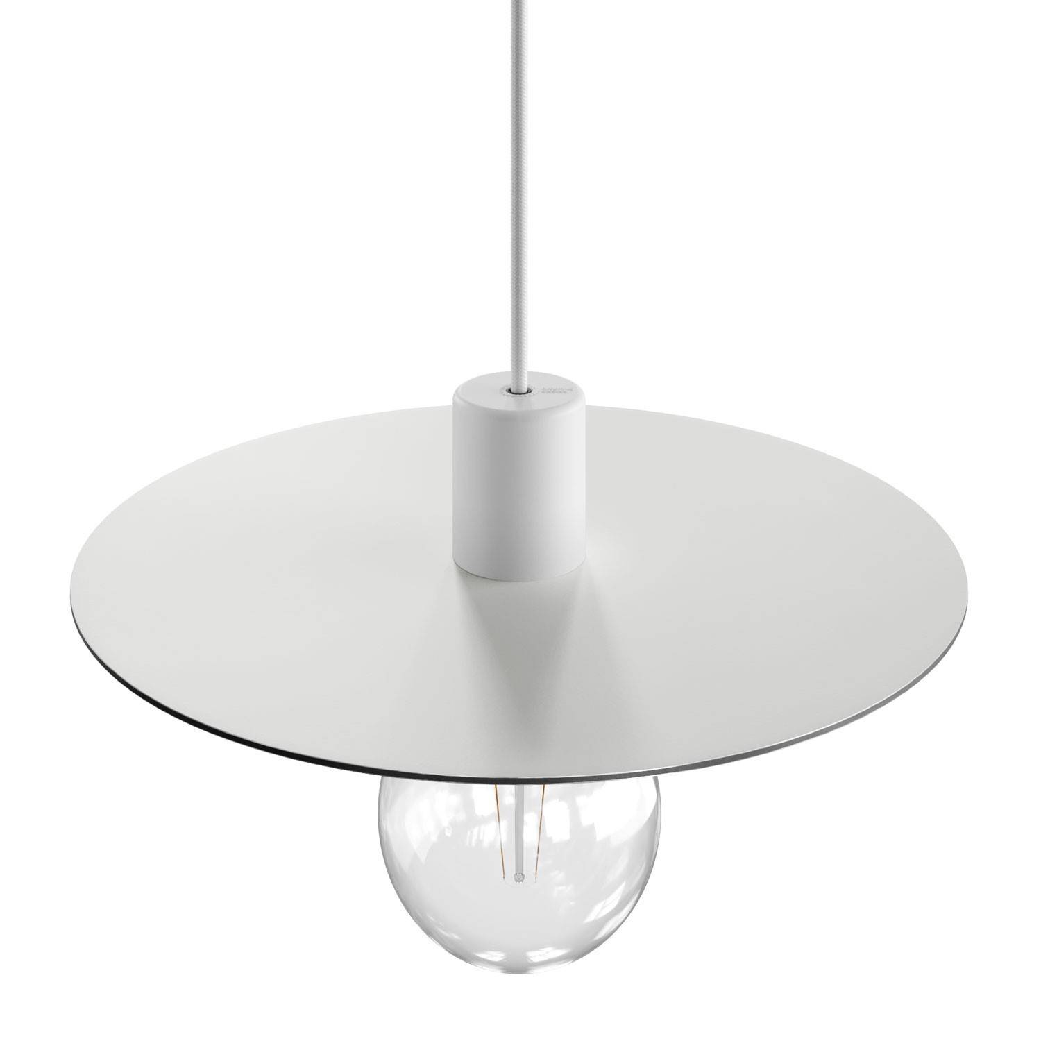 Suspensão EIVA ELEGANT com cabo em tecido de 5 m, abajur Ellepì, rosácea de teto e casquilho em silicone impermeável IP65