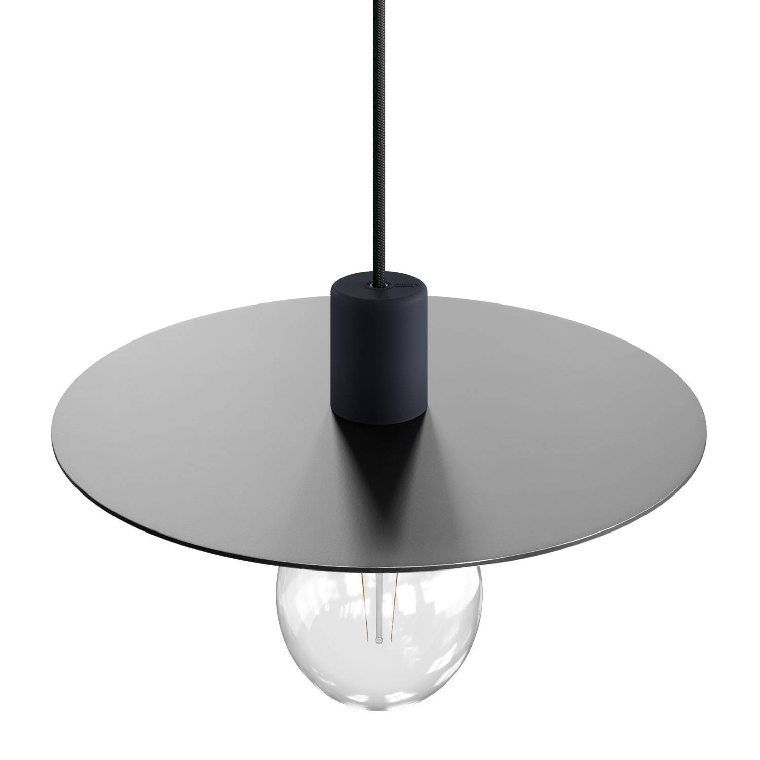 Suspensão EIVA ELEGANT com cabo em tecido de 5 m, abajur Ellepì, rosácea de teto e casquilho em silicone impermeável IP65