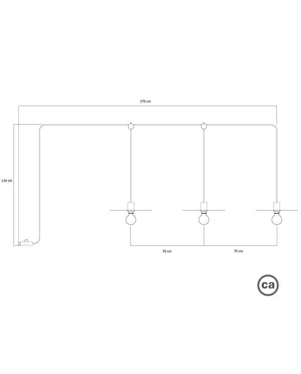 E-Snake EIVA prenosná exteriérová lampa IP65, 3 svetlá s tienidlami