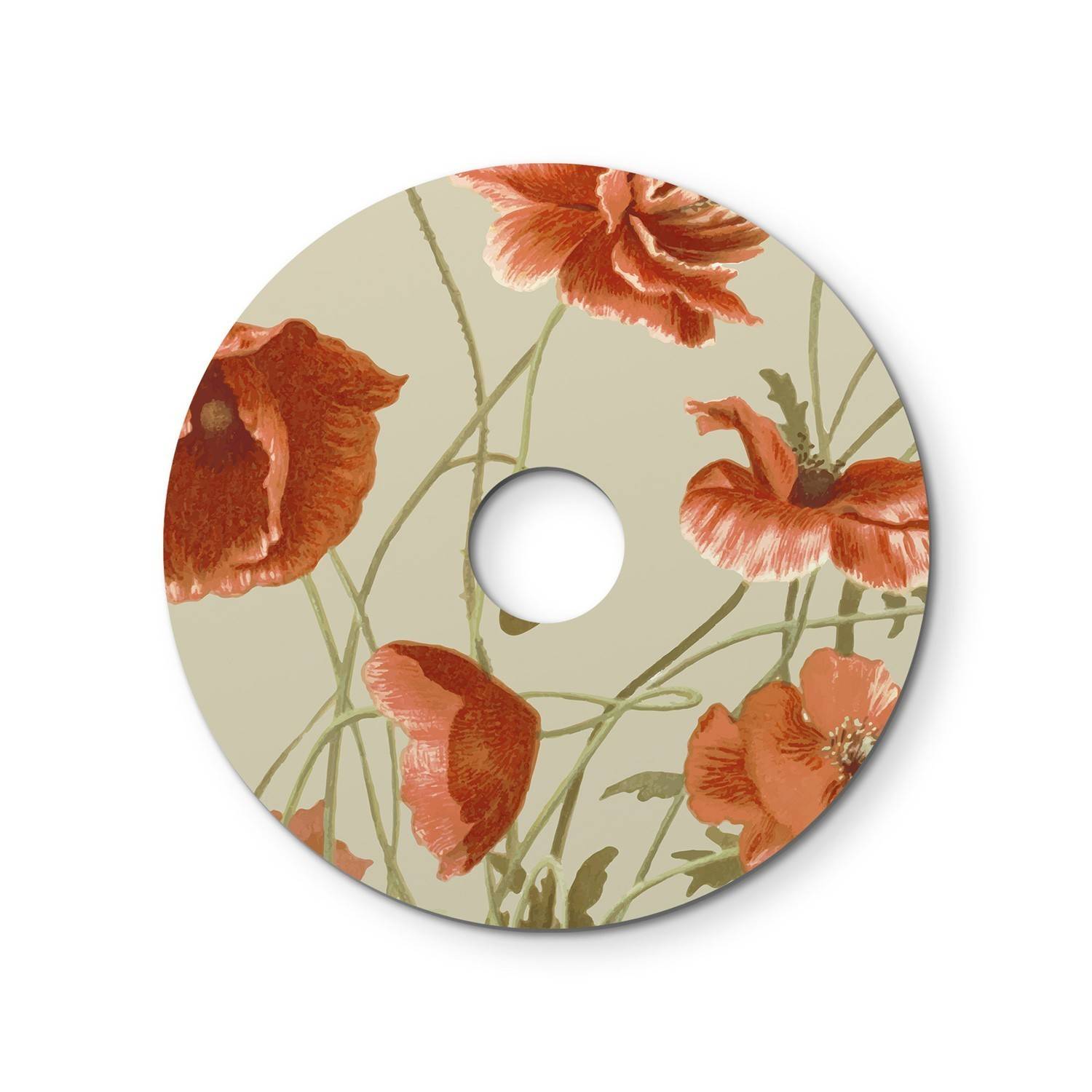 Mini abajur plano Ellepì com desenhos florais 'Blossom Haven', 24 cm de diâmetro - Fabricado em Itália