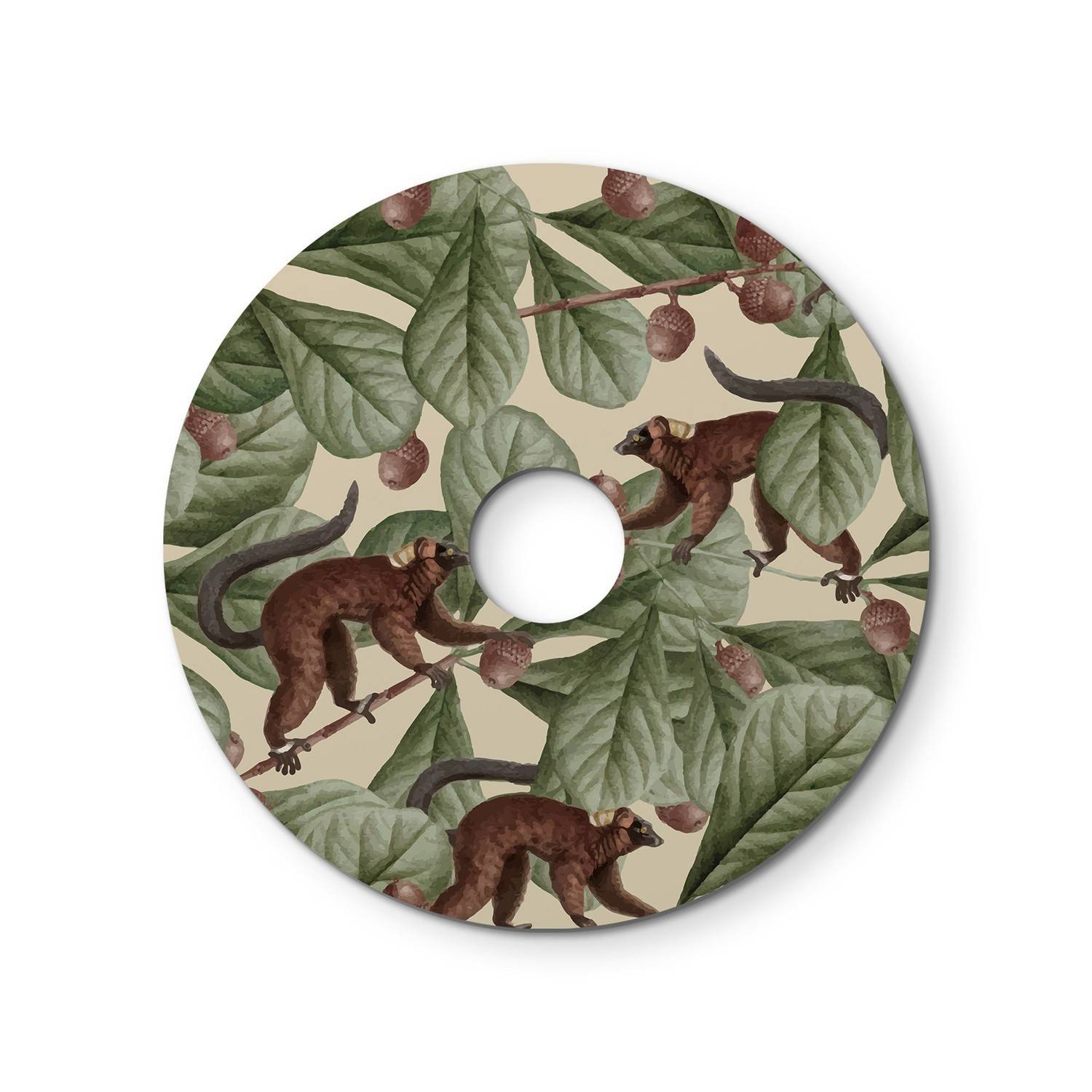 Ellepì flad minilampeskærm med jungledyr fra "Wildlife Whispers", diameter 24 cm - Made in Italy