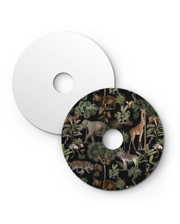 Płaski klosz Ellepì mini  z motywami dżungli 'Wildlife Whispers', średnica 24 cm - Made in Italy
