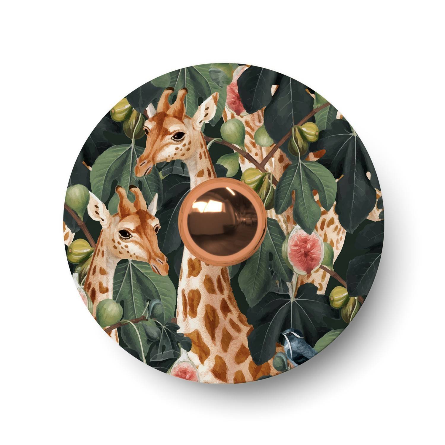 Mini pantalla plana Ellepì con animales de la selva 'Wildlife Whispers', diámetro 24 cm - Made in Italy