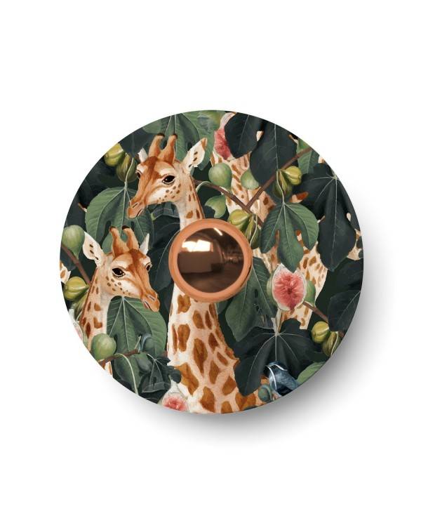 Mini pantalla plana Ellepì con animales de la selva 'Wildlife Whispers', diámetro 24 cm - Made in Italy