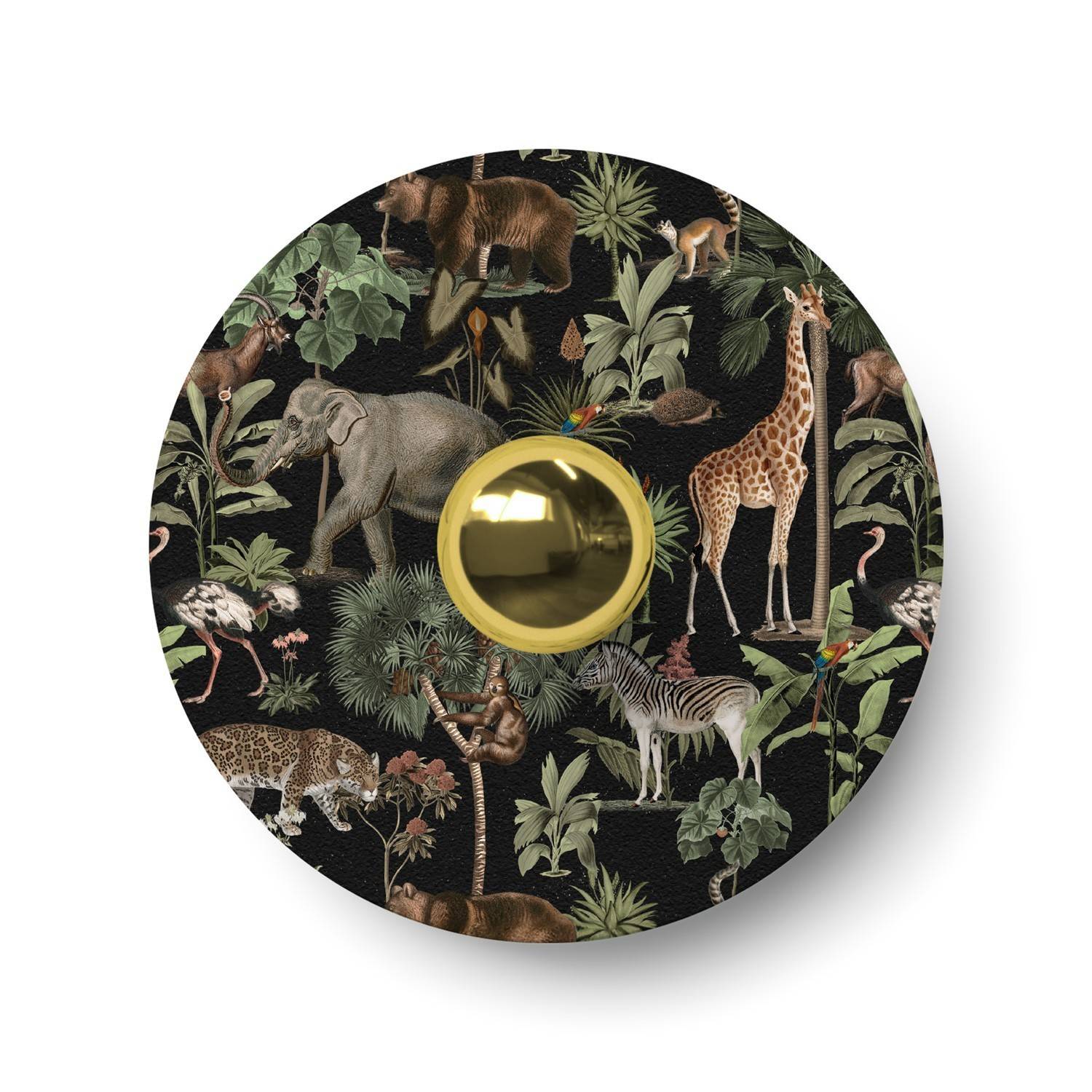 Ellepì platt mini-lampskärm med djungeldjur från "Wildlife Whispers", diameter 24 cm - Tillverkad i Italien