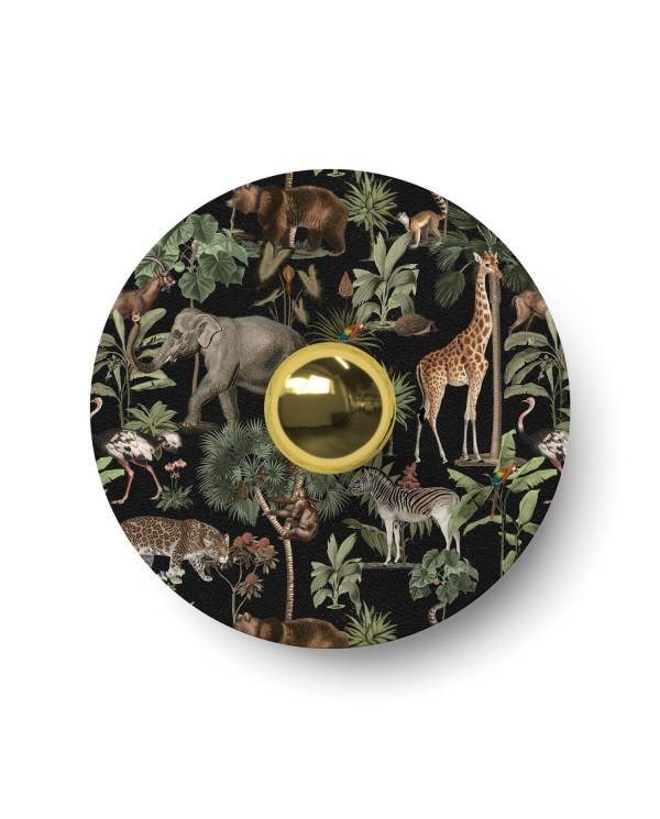 Ellepì mini platte lampenkap met jungle dieren 'Wildlife Whispers', 24 cm diameter - Made in Italy