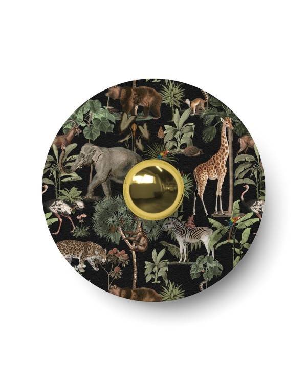 Płaski klosz Ellepì mini  z motywami dżungli 'Wildlife Whispers', średnica 24 cm - Made in Italy