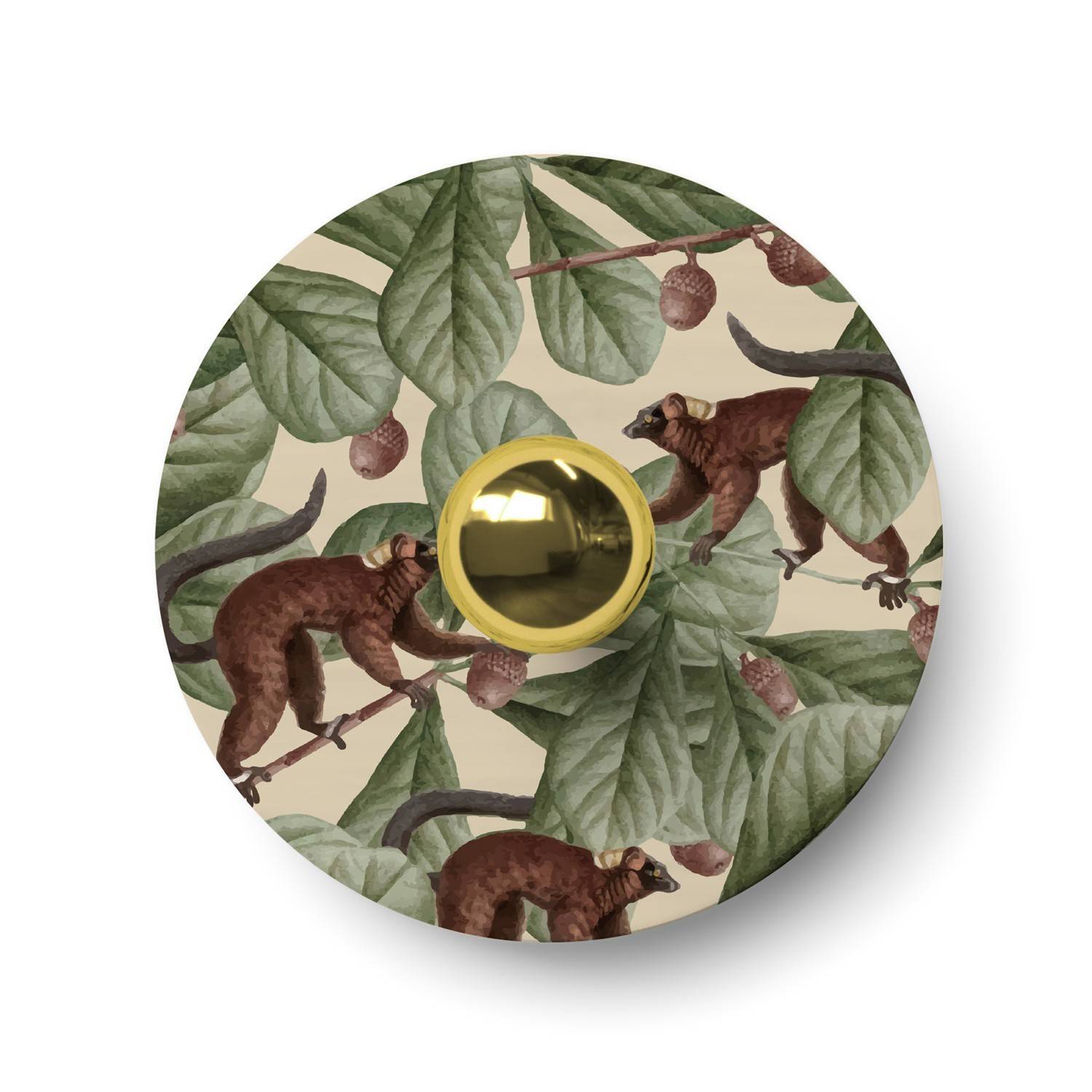 Mini pantalla plana Ellepì con animales de la selva 'Wildlife Whispers', diámetro 24 cm - Made in Italy