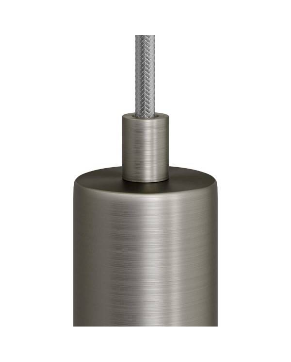 Cilindrische metalen kabelklem compleet met pendelbuis, moer en ring - 2 stuks