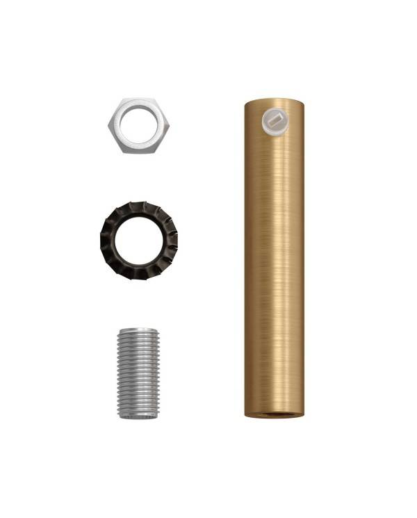 Cylindryczny metalowy zacisk kablowy, długość 7 cm, w komplecie z prętem, nakrętką i podkładką