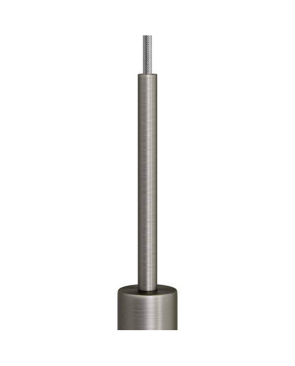 Cilindrische metalen kabelklem van 15 cm, compleet met pendelbuis, moer en ring