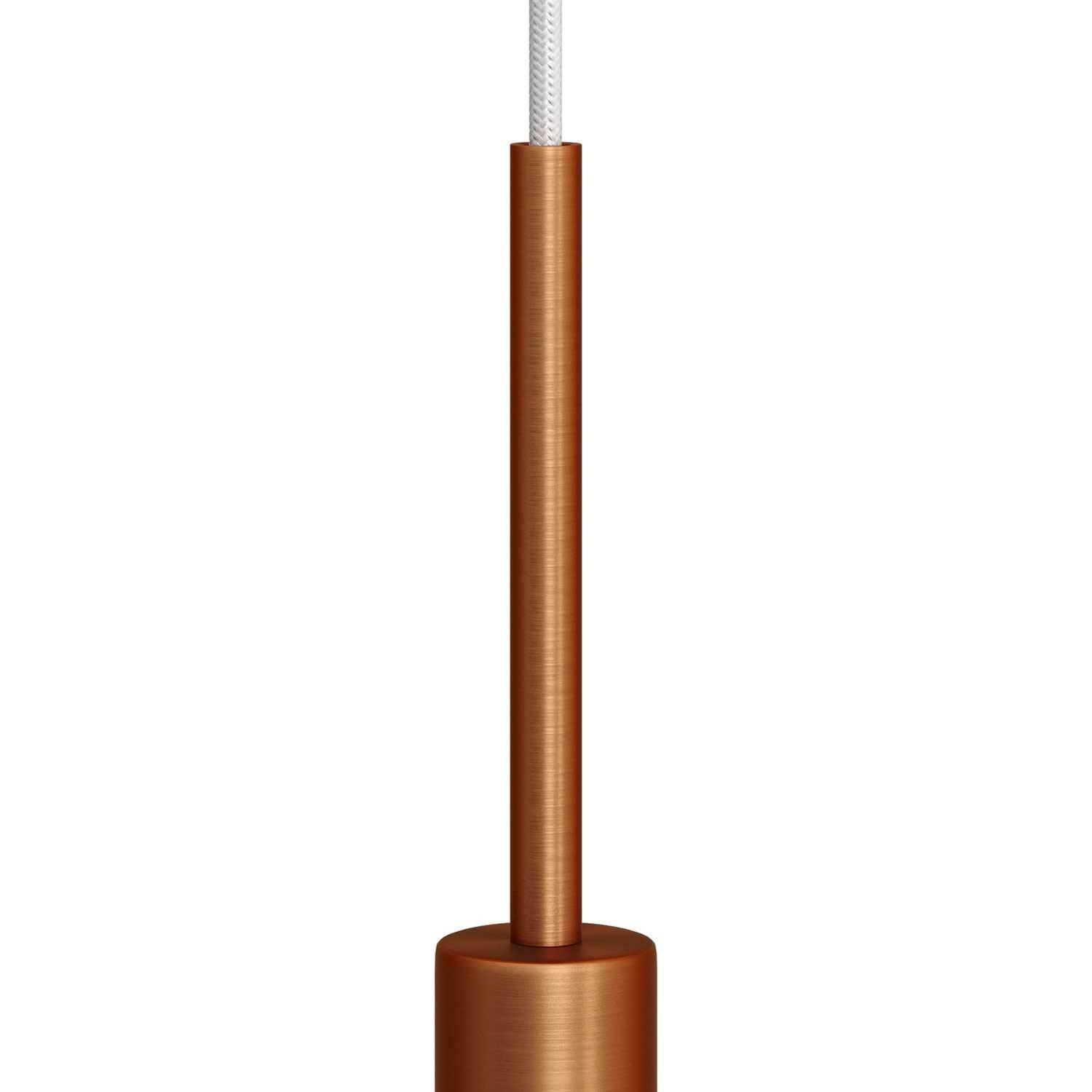 Braçadeira para cabo cilíndrica em metal, com 15 cm de comprimento, equipada com perno roscado, porca e anilha