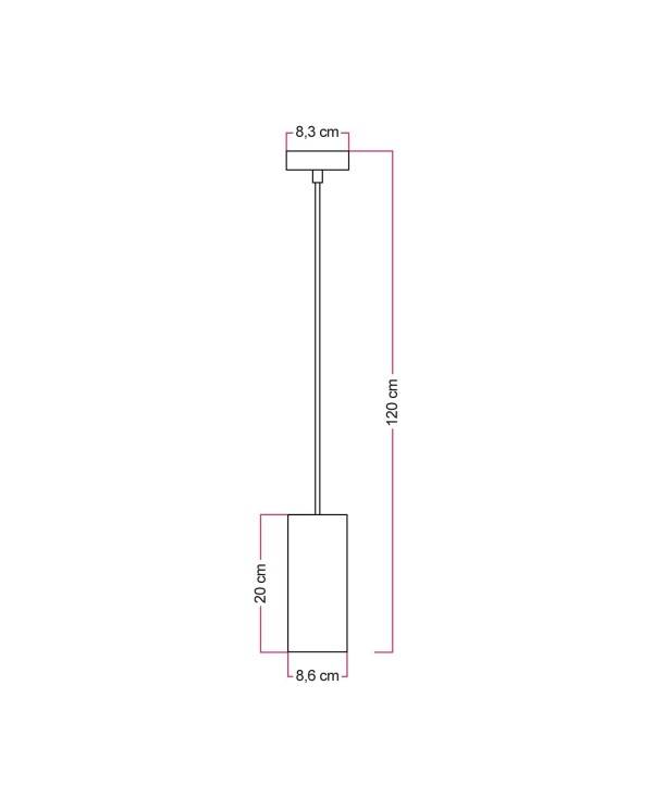 Hanglamp met houten lampenkap voor Tub-E27 spot