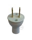 White Round 2- Prong Plug