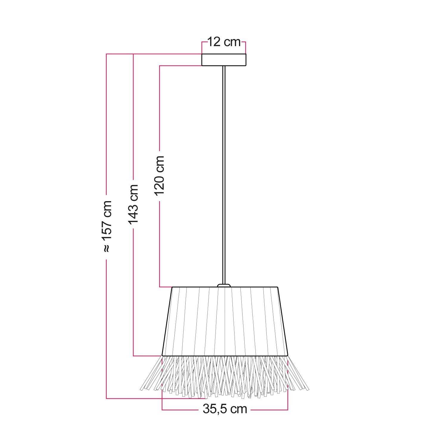 Pendellampa med Honolulu lampskärm i raffia