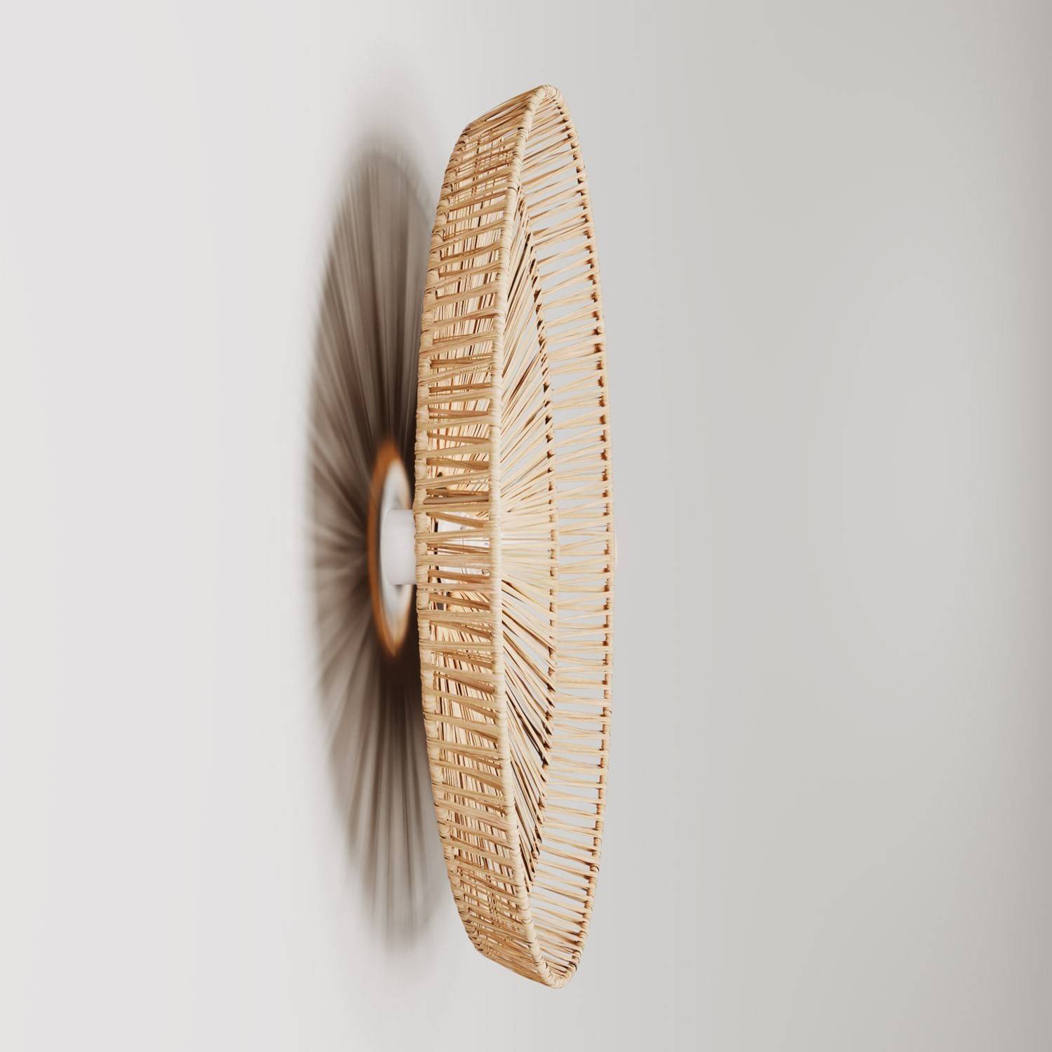 Wall and ceiling lamp with raffia lampshade Tahiti