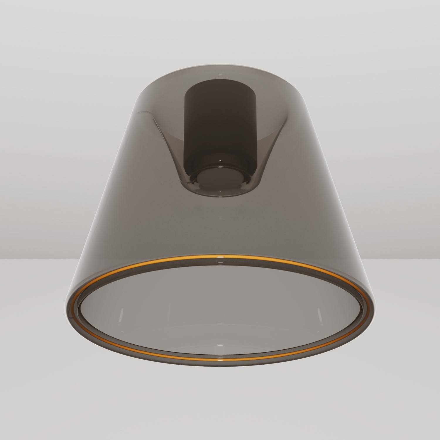 Design ceiling light with smoky cone-shaped Ghost bulb