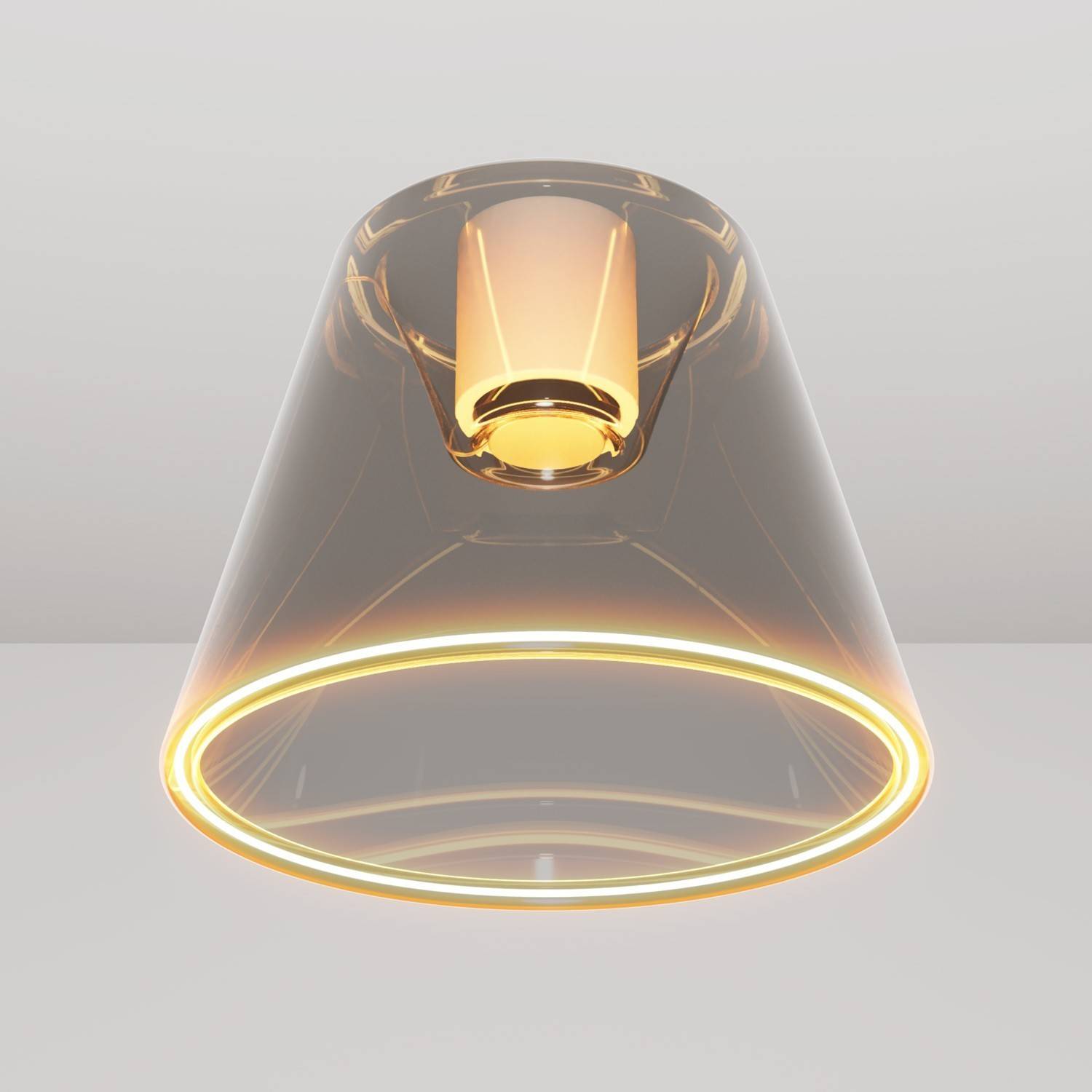 Design plafondlamp met rokerige kegelvormige Ghost bol