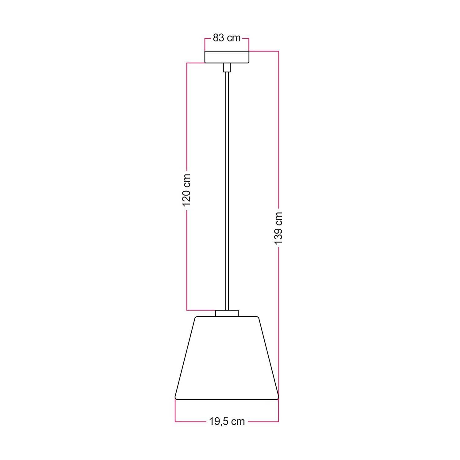 Candeeiro suspenso com lâmpada Ghost transparente em forma de cone