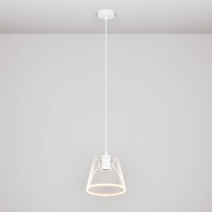 Pendant lamp with transparent cone-shaped Ghost bulb