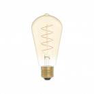 C04 Edison ST64 gyllene LED-lampa Carbon Line Spiral Filament 4W E27 Dimbar 1800K