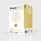 Bec LED cu filament spiralat curbat din linie de carbon, de culoare aurie, model Globe G95, 4W, 250Lm, E27, 1800K, cu posibilita