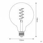 Złota żarówka LED Carbon Line filament spiralny Kula G125 4W 250Lm E27 1800K Ściemnialna - C07