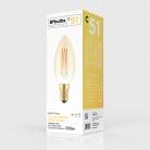 Złota żarówka LED Carbon Line filament pionowy Świeczka C35 3,5W 300Lm E14 2700K Ściemnialna - C51