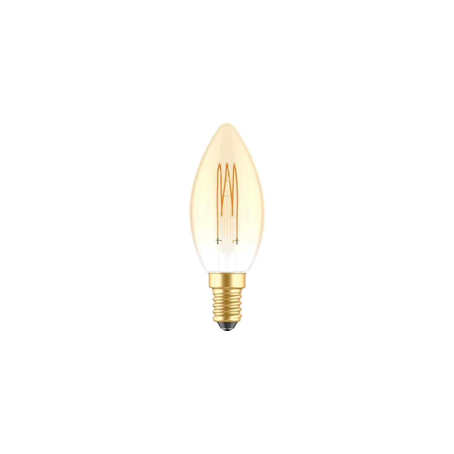 LED Gouden LED Carbon filament lamp C51 kaarsje C35 3,5W E14 Dimbaar 2700K